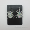 Lead & Cadmium Free Fashion Jewelry AB Stone Spider Fish Hook Earring